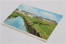 Jack Nicklaus Signed Carnoustie Golf Club House & Barry Burn Postcard JSA ALOA