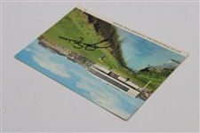 Jack Nicklaus Signed Carnoustie Golf Club House & Barry Burn Postcard JSA ALOA