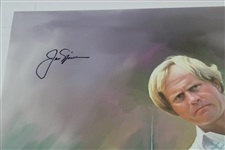 Jack Nicklaus Signed Collage Canvas Print by Artist Jiang Zunzhong JSA ALOA