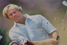 Jack Nicklaus Signed Collage Canvas Print by Artist Jiang Zunzhong JSA ALOA