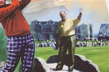 Jack Nicklaus Signed Collage Canvas Print by Artist Jiang Zunzhong JSA ALOA
