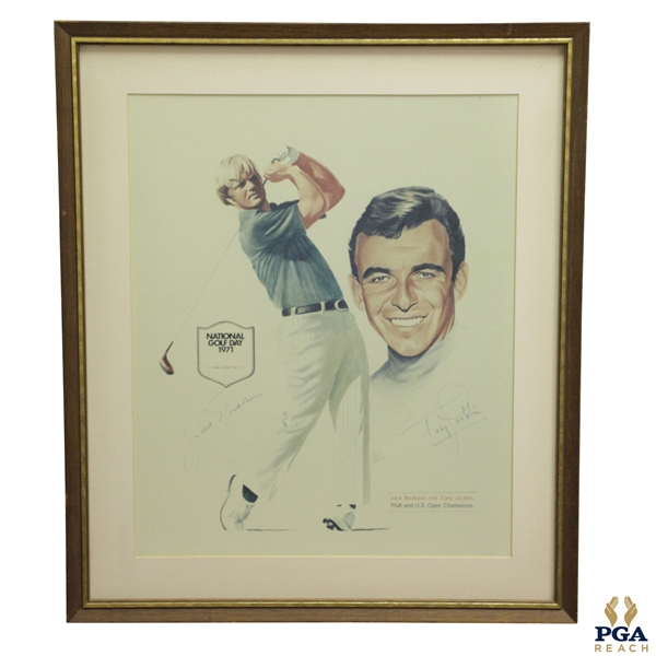 1971 National Golf Day Print Featuring Jack Nicklaus and Tony Jacklin