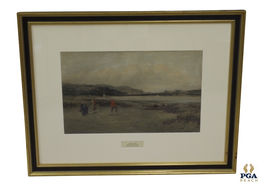 "The Putting Green" Hand Colored Print by Douglas Adams - Published 1894