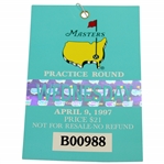 1997 Masters Tournament Wednesday Ticket #B00988 - Tiger Woods First Masters Win