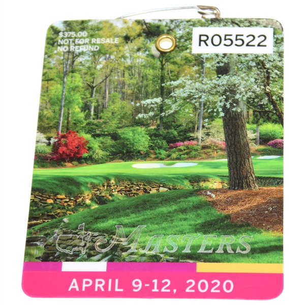2020 Masters Tournament SERIES Badge #R05522 - Dustin Johnson Winner