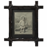 1904 Mamas Caddie Eats Mothers Bread Young Boy Framed Photo 