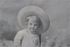 1904 'Mama's Caddie Eats Mother's Bread' Young Boy Framed Photo 