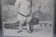 1904 'Mama's Caddie Eats Mother's Bread' Young Boy Framed Photo 