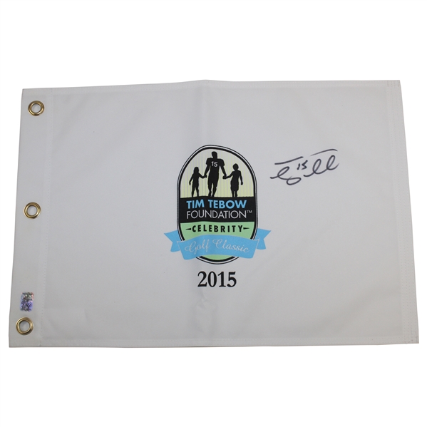 Tim Tebow Signed 2015 Tim Tebow Foundation Celebrity Golf Classic Flag JSA ALOA