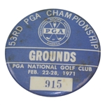 1971 PGA Championship at PGA National GC Grounds Badge #915 - Jack Nicklaus Win