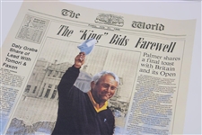 Arnold Palmer Twice Signed Ltd Ed The King Bids Farewell Doug London Print in Sleeve JSA ALOA
