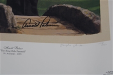 Arnold Palmer Twice Signed Ltd Ed The King Bids Farewell Doug London Print in Sleeve JSA ALOA