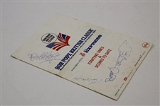 Bob Hope & others Signed 1983 Bob Hope British Classic Starting Times Sheet JSA ALOA