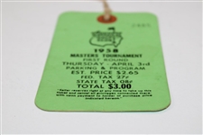 1958 Masters Tournament THURSDAY Ticket #2485 - Arnold Palmer 1st Masters Win