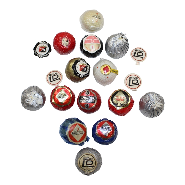 Fourteen Vintage (14) Assorted Wrapped Golf Balls