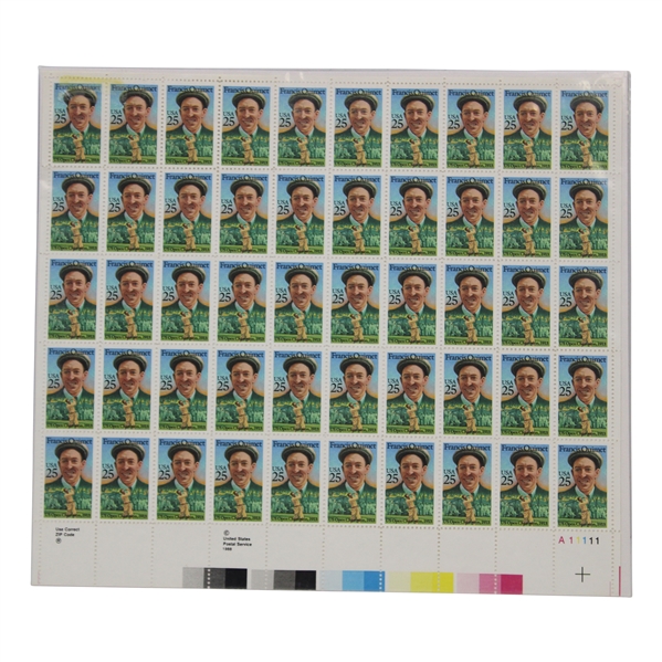 Sheet Of Fifty (50) Unused Francis Ouimet US Postal Stamps