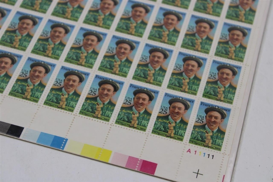 Sheet Of Fifty (50) Unused Francis Ouimet US Postal Stamps
