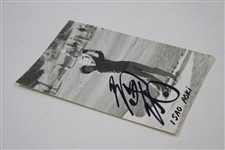 Isao Aoki Signed Black & White Hitting Out of Sandtrap Photo JSA ALOA