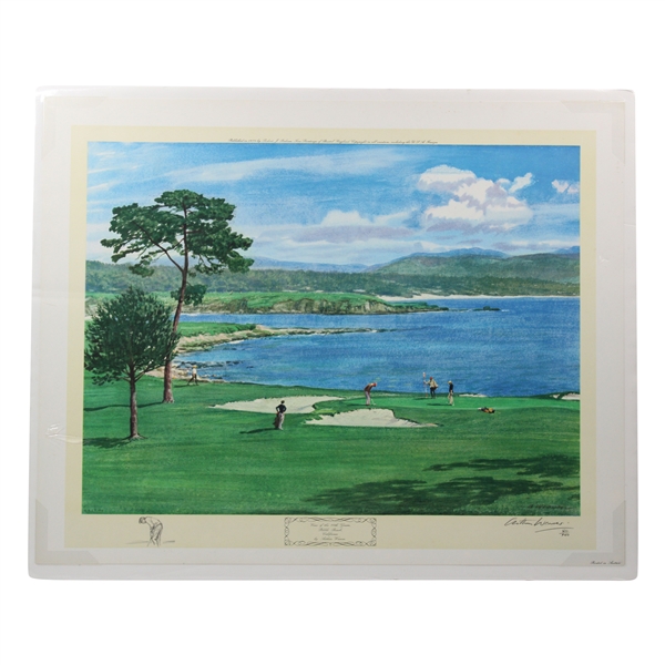 1974 Pebble Beach 18th Green Ltd Ed Arthur Weaver Print Signed by Artist w/Remarque 