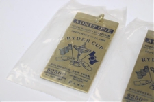 Three (3) Brass 1995 Ryder Cup at Oak Hill Key Rings in Original Packaging