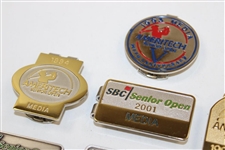 Ten (10) Various 1990-2002 Media Badges from Ameritech Sr. Opens