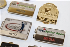 Ten (10) Various 1990-2002 Media Badges from Ameritech Sr. Opens