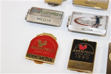 Ten (10) Various 1990-2002 Media Badges from Ameritech Sr. Opens