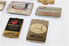Ten (10) Various 1990-2002 Media Badges from Ameritech Sr. Opens