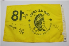 Champion Corey Pavin Signed 1995 US Open Flag with others JSA ALOA