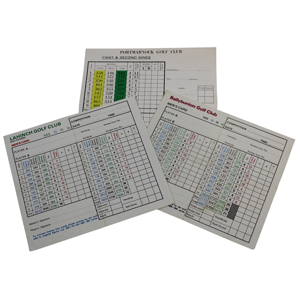 Portmarnock, Lahinch, & Ballybunion Official Course Scorecards - John Andrisani Collection