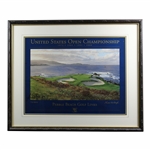 Tiger Woods Signed 2000 US Open at Pebble Beach Linda Hartaugh Poster - Framed JSA ALOA