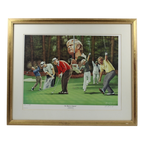 Jack Nicklaus 'The Master of Augusta' Alan Zuniga Ltd Ed 332/1988 Print - Framed