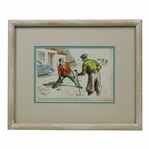 Frank Reynolds Original "Before Starting...I Am Quite A beginner" Pen & Ink Watercolor - Framed