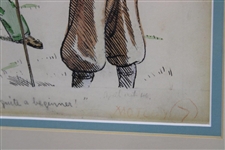Frank Reynolds Original Before Starting...I Am Quite A beginner Pen & Ink Watercolor - Framed