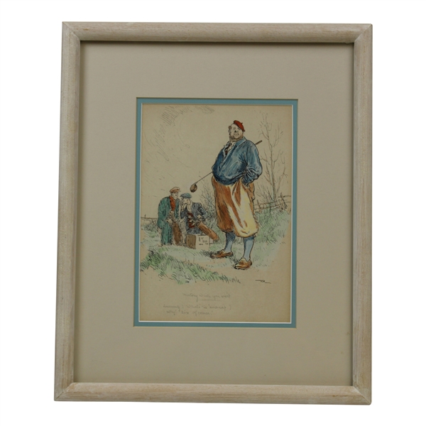Frank Reynolds Original "History While You Wait" Pen & Ink Watercolor - Framed