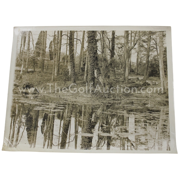 1930s Augusta National GC Original Photo of Pond/Lake on Future Construction Site of Hole #8