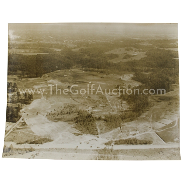 1930s Augusta National Golf Club Original Aerial Photo of 13th & 14th Fairways Under Construction