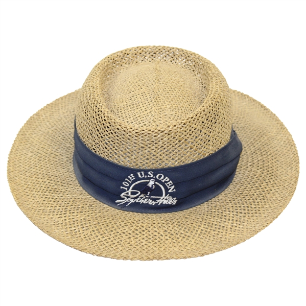 2001 US Open at Southern Hills Cali Fame Straw Hat with Navy Band - One Size Fits Most