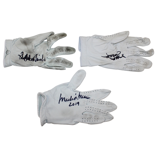 Mark OMeara, David Duval & Ian Baker-Finch Signed Personal Golf Gloves JSA ALOA