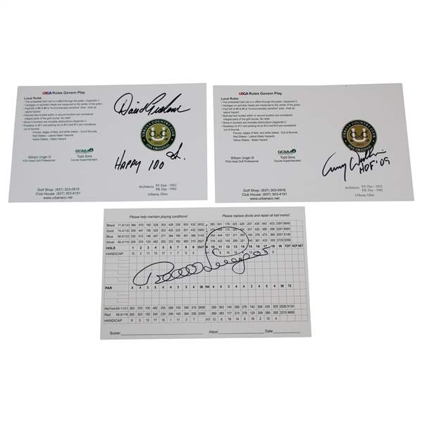 David Graham, Lanny Wadkins & Bernhard Langer Signed Urbana CC Official Scorecards JSA ALOA