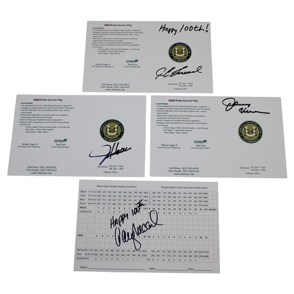 JC Snead, Johnny Miller, Jay Haas & Gary McCord Signed Urbana CC Official Scorecards JSA ALOA