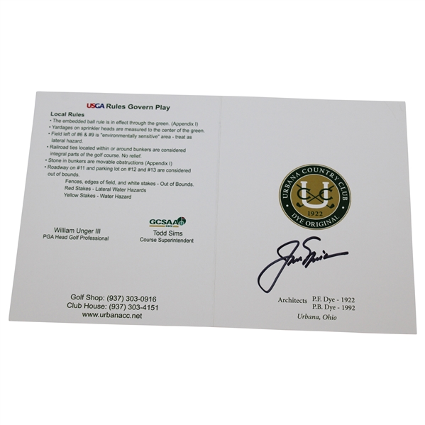 Jack Nicklaus Signed Urbana CC Official Scorecard JSA ALOA