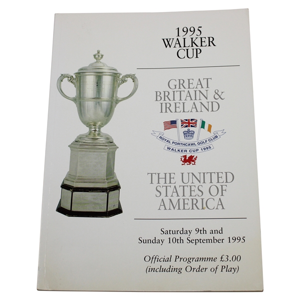 1995 Walker Cup at Royal Porthcawl Golf Club Program - Tiger Woods' Only Walker Cup