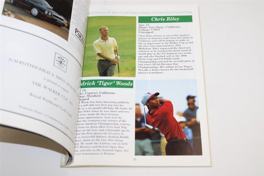 1995 Walker Cup at Royal Porthcawl Golf Club Program - Tiger Woods' Only Walker Cup