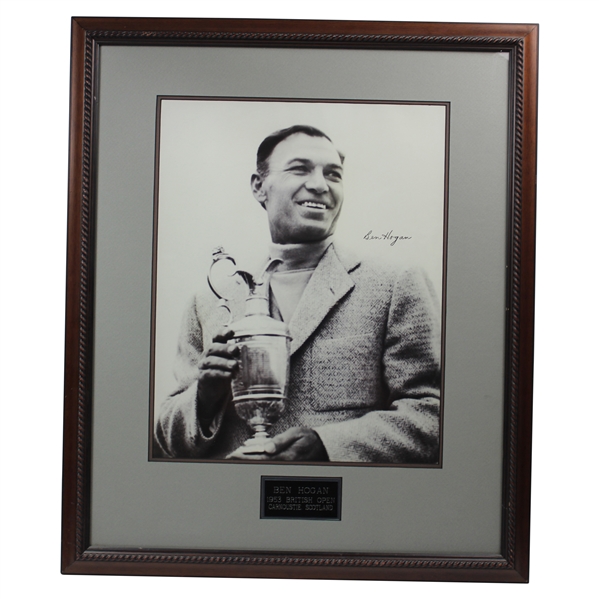 Ben Hogan Signed 1953 British Open Carnoustie Framed Display JSA ALOA