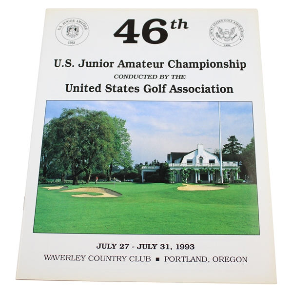 1993 US Junior Amateur Championship at Waverley CC Official Program - Tiger Woods Winner