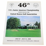 1993 US Junior Amateur Championship at Waverley CC Official Program - Tiger Woods Winner
