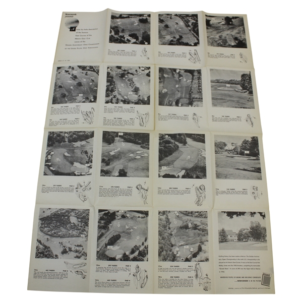 1950 US Open Championship at Merion Golf Club Newsweek Hole-by-Hole Description Foldout