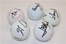 Masters Champions Archer, Aaron, Mize, Casper & Olazabal Signed Golf Balls JSA ALOA