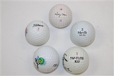 Masters Champions Archer, Aaron, Mize, Casper & Olazabal Signed Golf Balls JSA ALOA